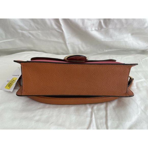 NWT Coach Tabby Fold Colorblock Shoulder Bag - watermelon multi / brass $395 - Picture 9 of 10